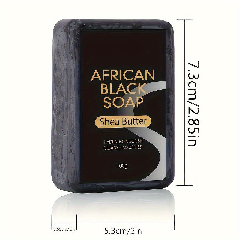 African Black Soap with Shea Butter – Moisturizing Face & Body Bar