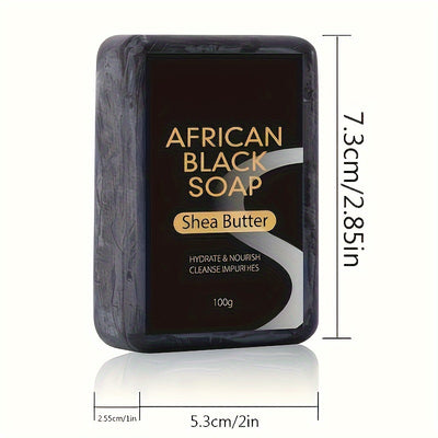 African Black Soap with Shea Butter – Moisturizing Face & Body Bar