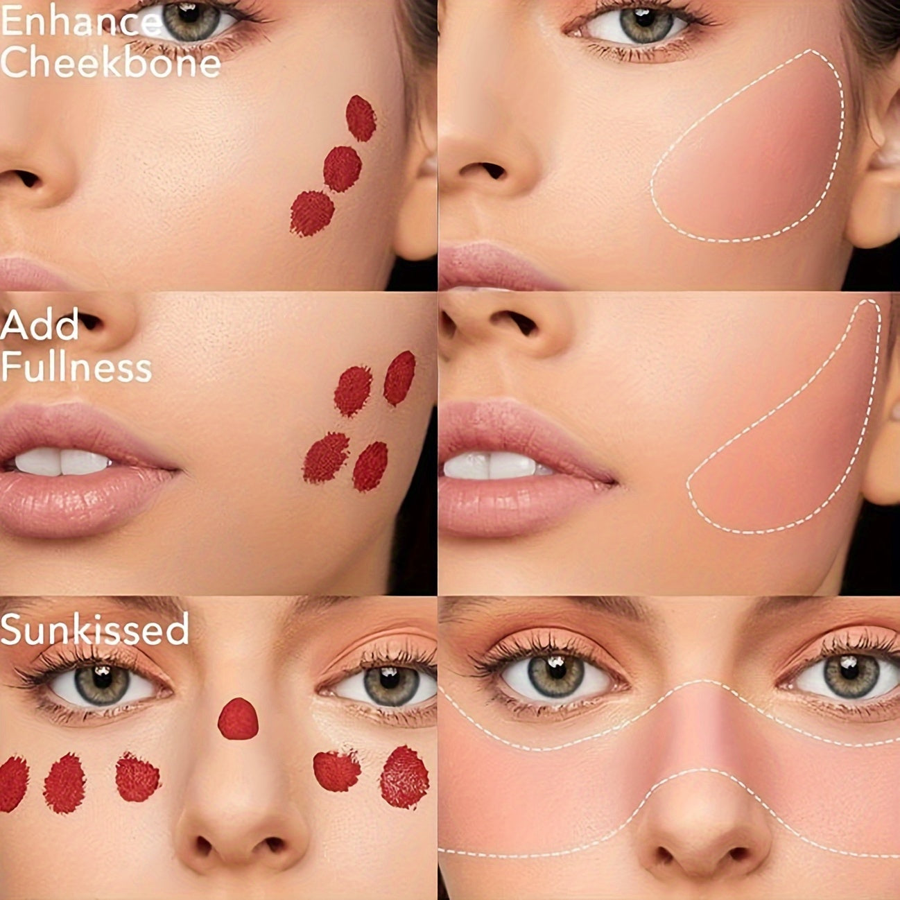 HANDAIYAN Velvet Liquid Blush Set – Waterproof, Natural Glow Makeup