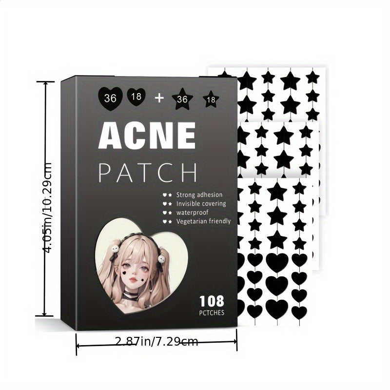 Star-shaped black acne patch for blemishes