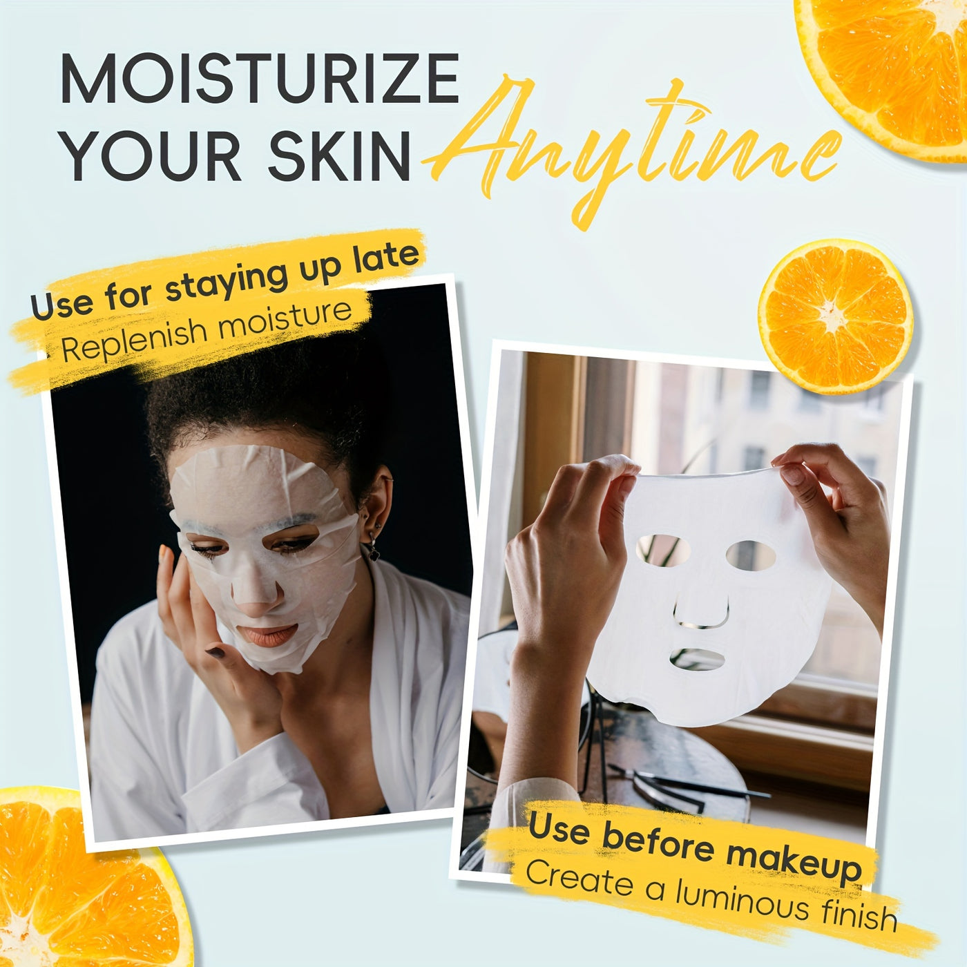 LAIKOU 3-Pack Vitamin C Facial Masks – Glowing, Hydrating & Hypoallergenic