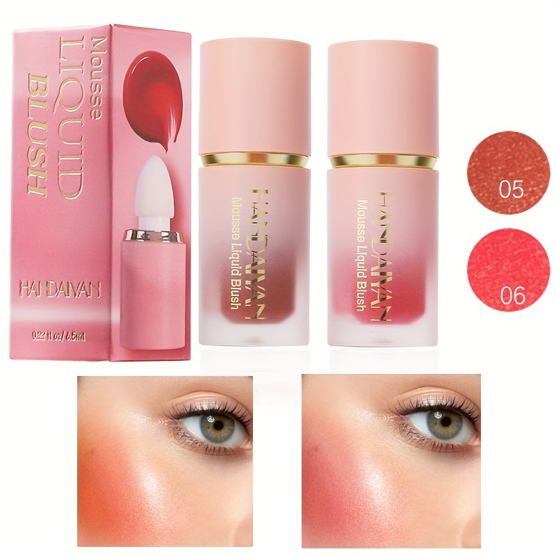 HANDAIYAN Velvet Liquid Blush Set – Waterproof, Natural Glow Makeup