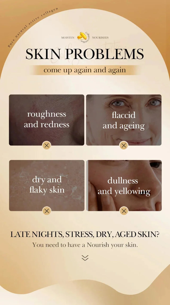 Collagen Overnight Face Mask addressing skin problems like dryness, dullness, and aging effectively.