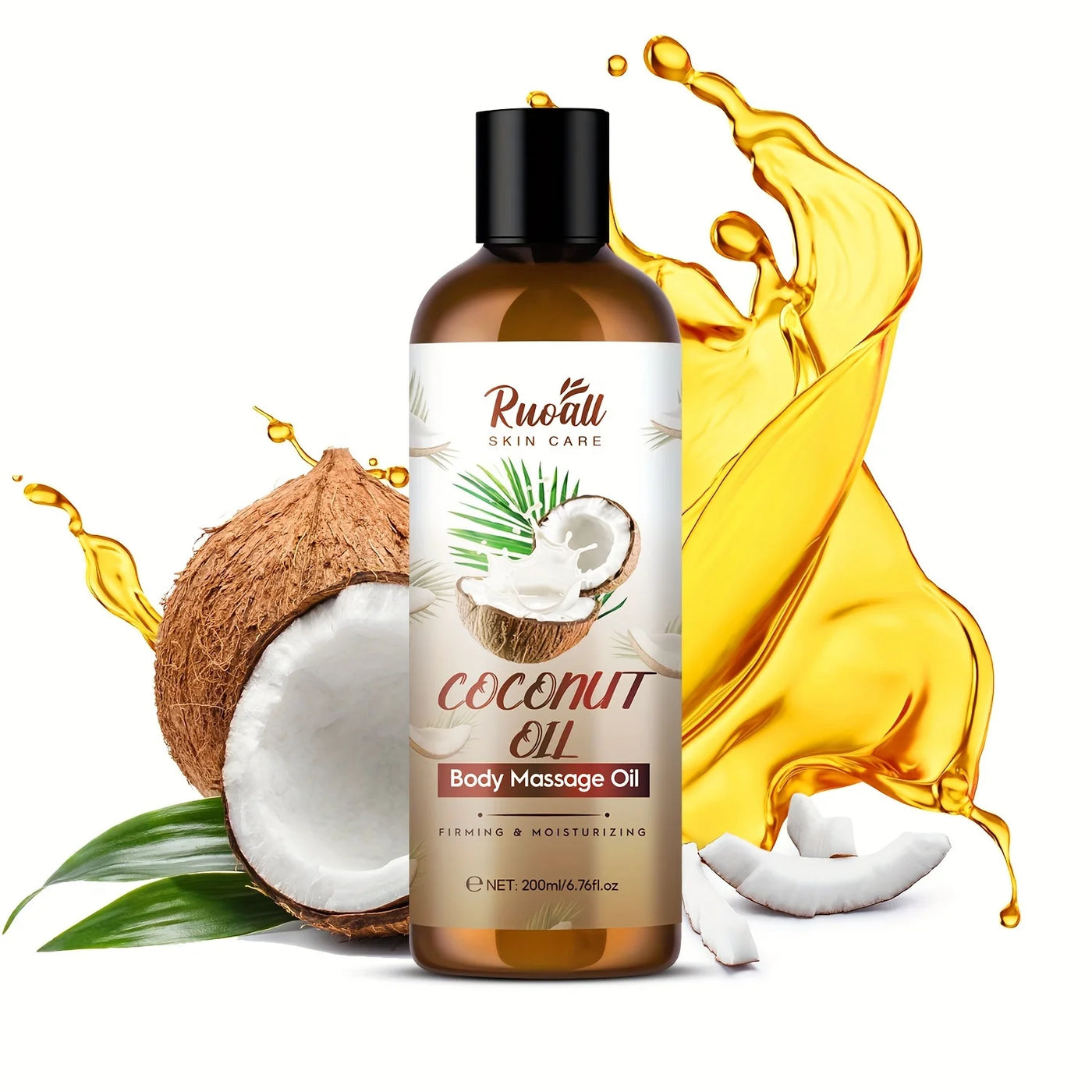 Skin-hydrating coconut massage oil