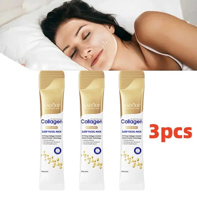 Collagen Overnight Face Mask trio, hydrating sleep facial masks for firm and bright skin.