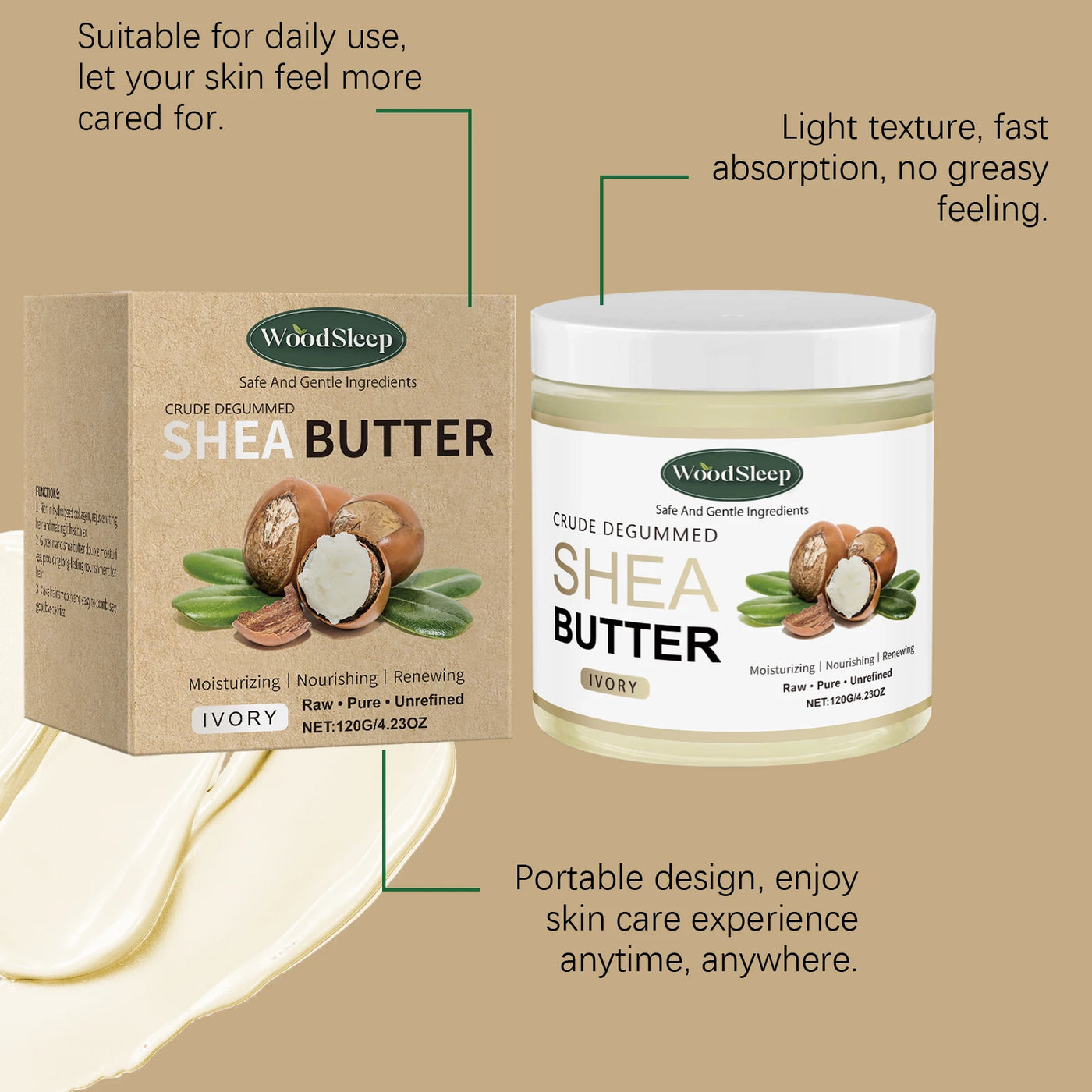 Deep hydration shea butter cream for dry skin