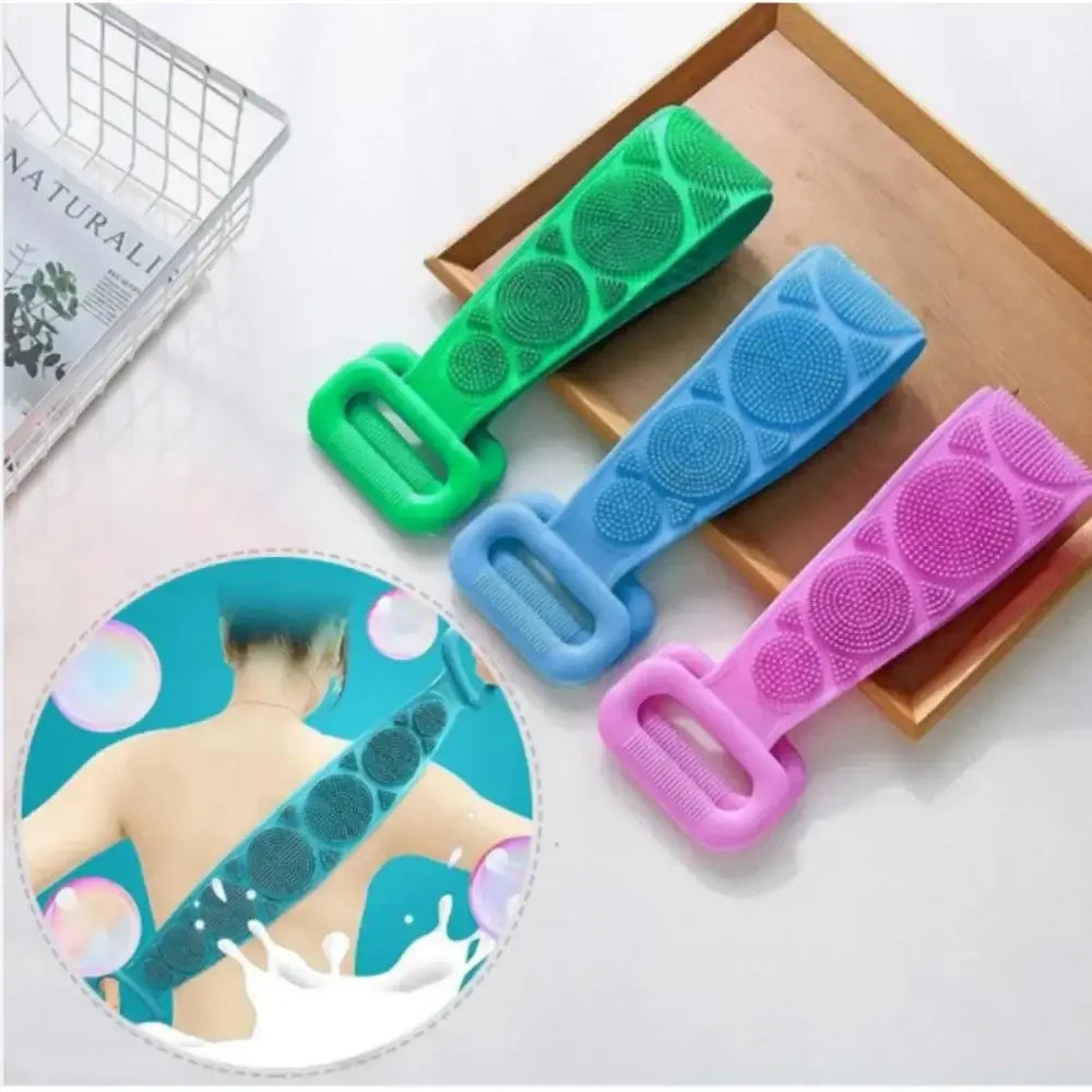 Durable silicone body scrubber with ergonomic handle for easy use