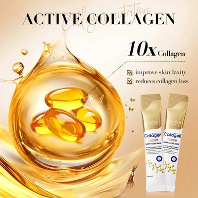 Collagen Overnight Face Mask with active collagen in oil droplets for hydration and skin firming benefits