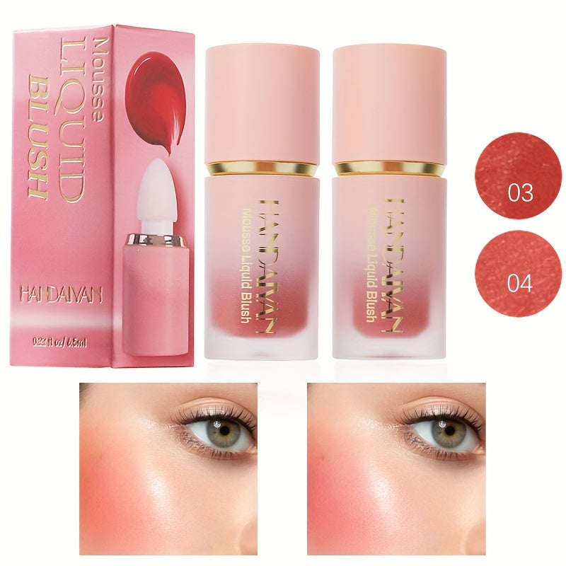 HANDAIYAN Velvet Liquid Blush Set – Waterproof, Natural Glow Makeup