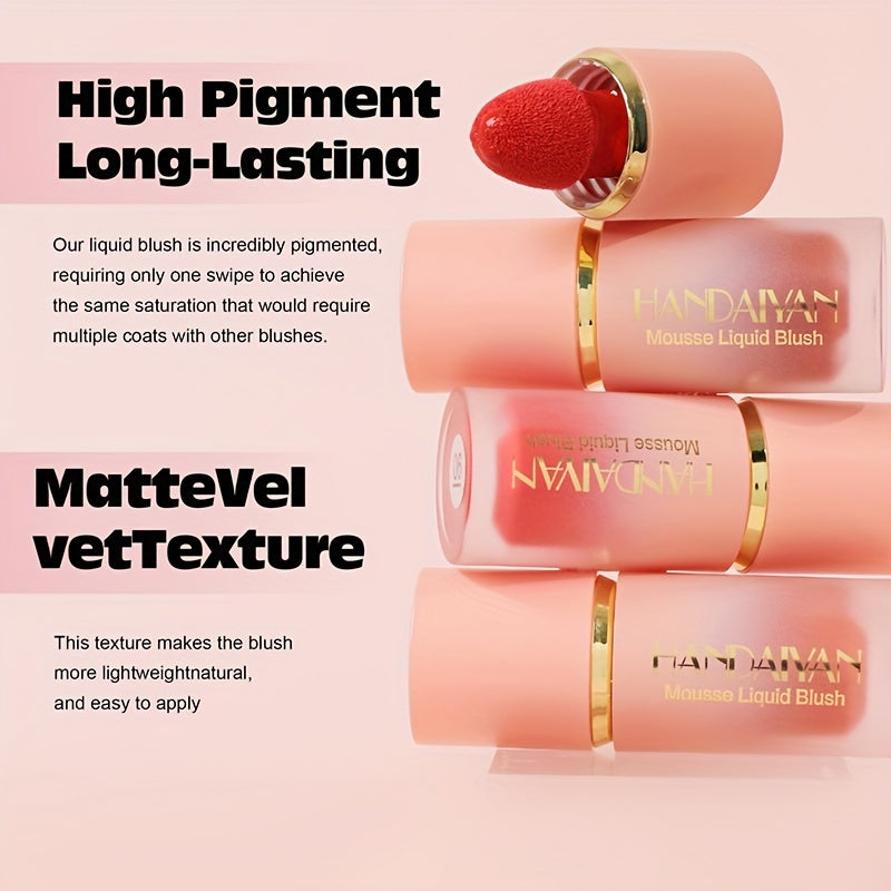 HANDAIYAN Velvet Liquid Blush Set – Waterproof, Natural Glow Makeup