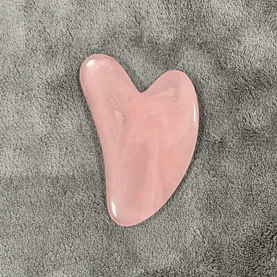 Heart-Shaped Gua Sha – Pastel Pink Facial & Body Massager
