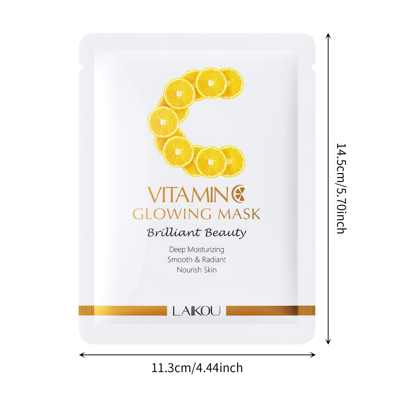 LAIKOU 3-Pack Vitamin C Facial Masks – Glowing, Hydrating & Hypoallergenic