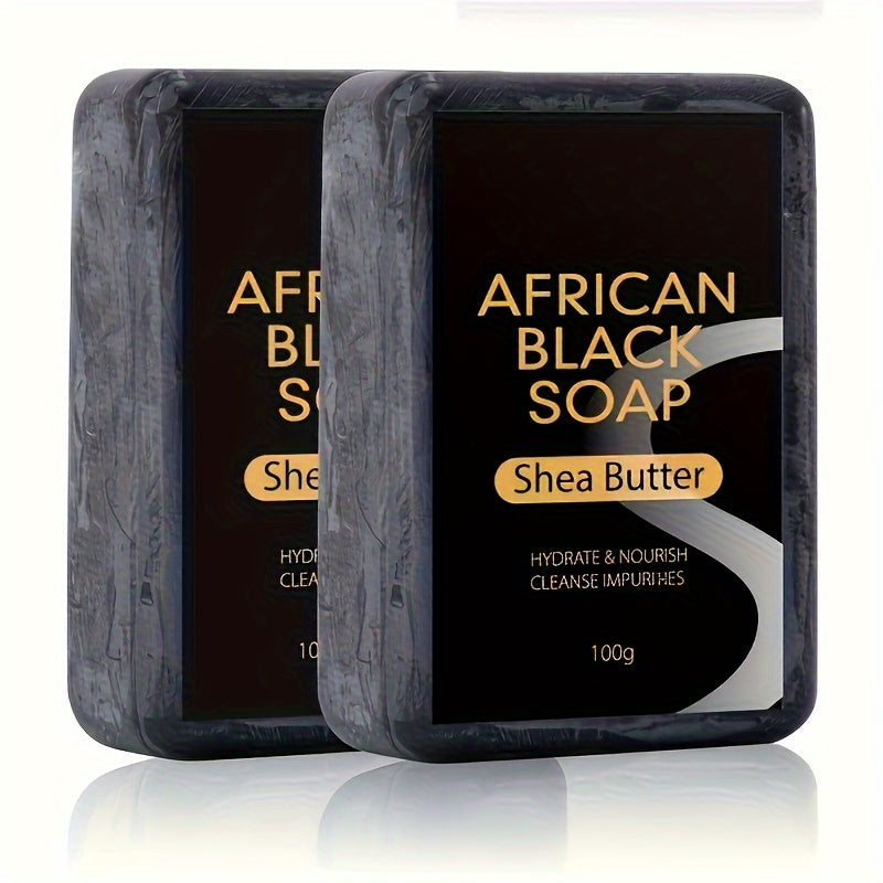 African Black Soap with Shea Butter – Moisturizing Face & Body Bar
