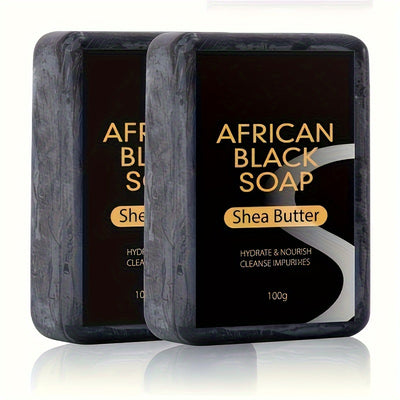African Black Soap with Shea Butter – Moisturizing Face & Body Bar