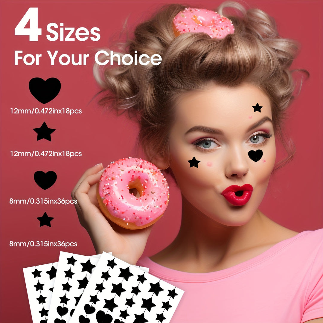 Heart-shaped black acne patch for pimples