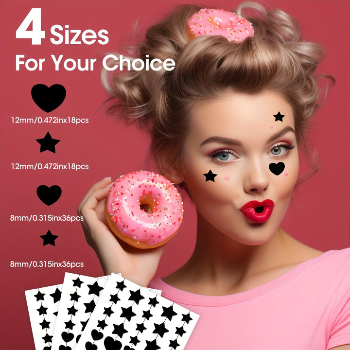 Heart-shaped black acne patch for pimples