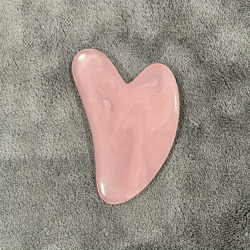 Heart-Shaped Gua Sha – Pastel Pink Facial & Body Massager