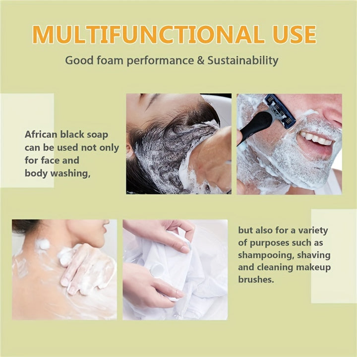 Natural black soap with shea butter