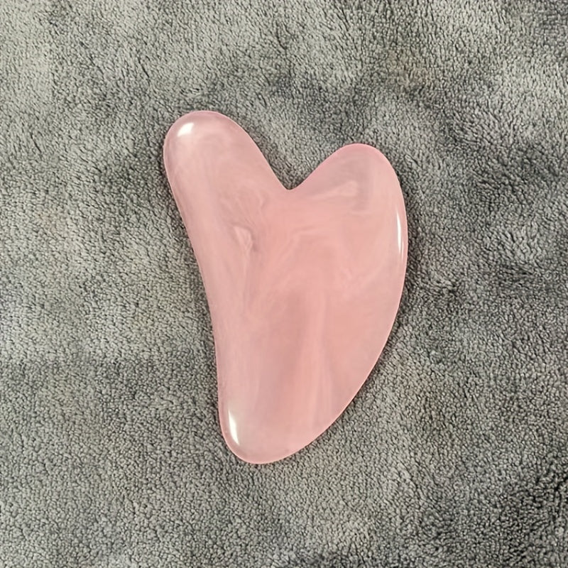 Heart-Shaped Gua Sha – Pastel Pink Facial & Body Massager