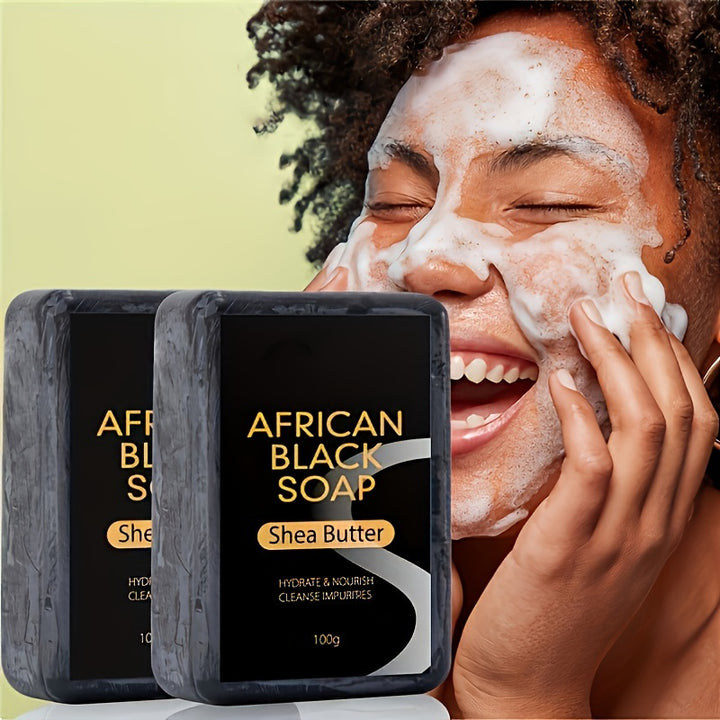 African Black Soap bar with shea butter